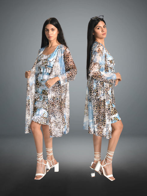 CHACHA Ruffle Knee length PRINTED Dress - D2760